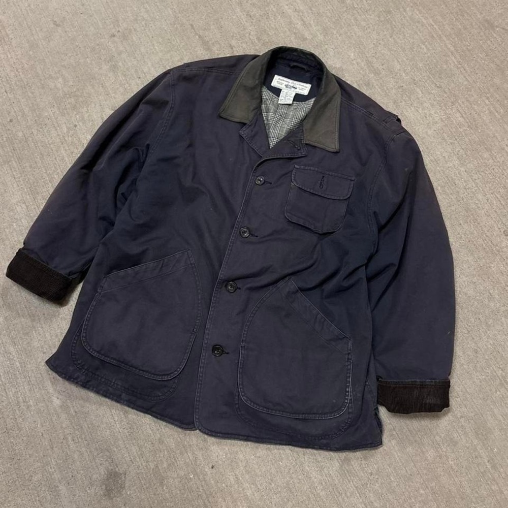 Vintage Gap Outfitters Pea coat chore jacket Size XL Leather Collar